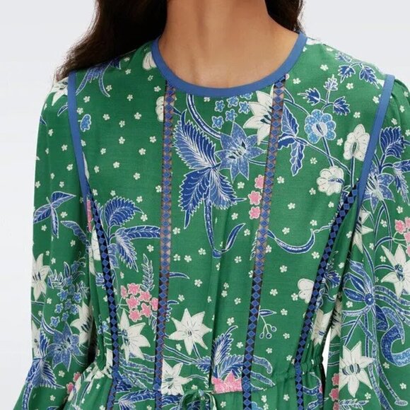 2024 Diane von Furstenberg Oretha floral-print maxi dress sized M - Picture 3 of 10
